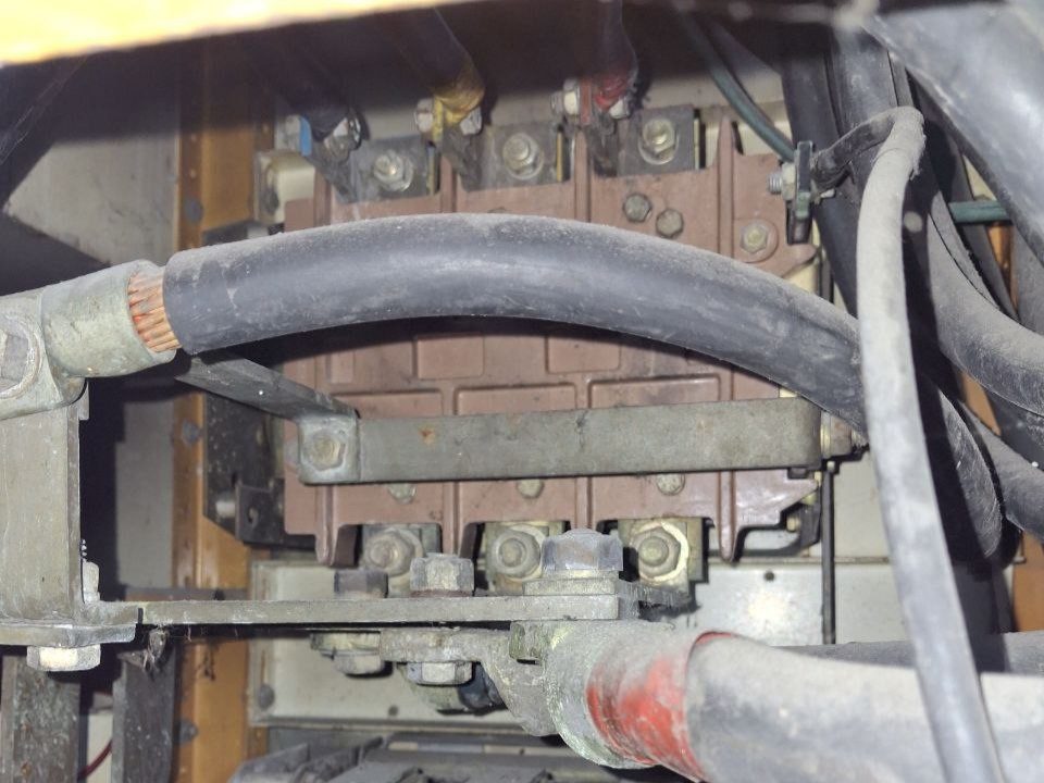Visual photo of the die cast area main breaker and cabling